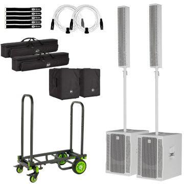 RCF EVOX 12 WHT White Array Systems Pair with Covers & Trolley